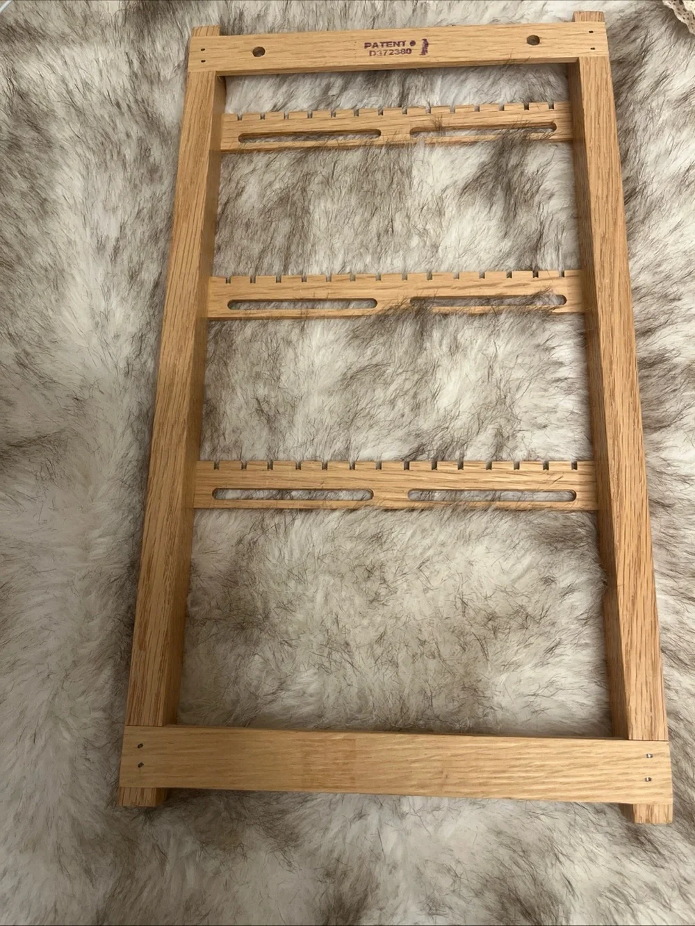 Wood Wood Oak-Tone Wall Jewelry Organizer with Pegs